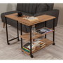 Hanah Home Mesa Auxiliar Industrial Tablero Melamina Pino Atlántico y Negro 70x63x76 cm